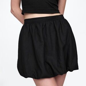 GAP Linen Blend Bubble Hem Mini Skirt - Black - Size S